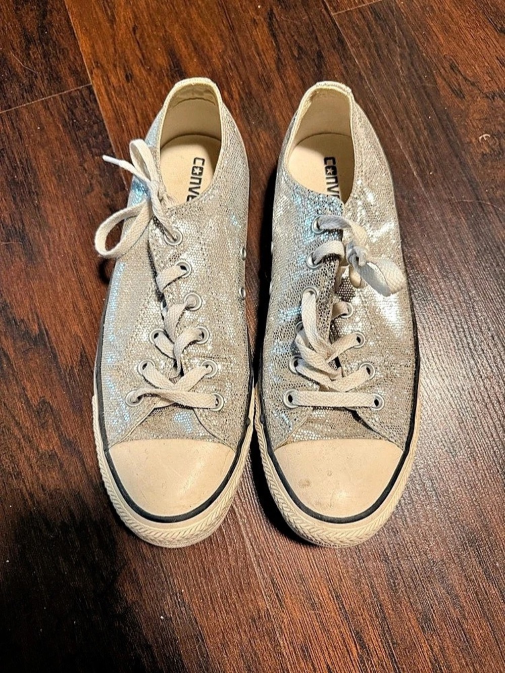 Converse Chuck Taylor All Star Low Top Sparkle Silver Sneakers